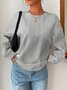 Sweat-shirts Femmes Décontracté Plain Printemps / Automne Polyester Manches Longues Col Rond Régulier Droit Régulier