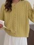 Cardigans Femmes Décontracté Plain Hiver Naturel Quotidien Manches Longues Laine/Tricot Droit Non