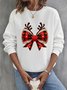 Sweat-shirts Femmes Décontracté Printemps / Automne Noël Polyester Vacances Pull-over Manches Longues Col Rond Régulier