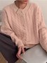 Cardigans Femmes Décontracté Plain Hiver Naturel Quotidien Manches Longues Laine/Tricot Droit Non