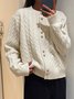 Cardigans Femmes Décontracté Plain Hiver Naturel Quotidien Manches Longues Laine/Tricot Droit Non