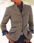 Faux Col Manches Longues Régulier Plain Blouson pour Femmes