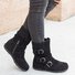 Rembourré de Coton Bottes Rétro Plain Hiver Polyester Zip Faire la navette à Talon Plat Bout Rond Caoutchouc pour Femmes