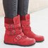 Rembourré de Coton Bottes Rétro Plain Hiver Polyester Zip Faire la navette à Talon Plat Bout Rond Caoutchouc pour Femmes