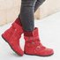 Rembourré de Coton Bottes Rétro Plain Hiver Polyester Zip Faire la navette à Talon Plat Bout Rond Caoutchouc pour Femmes