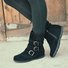 Rembourré de Coton Bottes Rétro Plain Hiver Polyester Zip Faire la navette à Talon Plat Bout Rond Caoutchouc pour Femmes