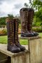 Bottes d'Extérieur Femmes Ethnique Plain Automne Zip Imperméable Vacances Bottes de Combat Cuir Talon de Bloc