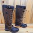 Bottes d'Extérieur Femmes Ethnique Plain Automne Zip Imperméable Vacances Bottes de Combat Cuir Talon de Bloc