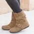 Rembourré de Coton Bottes Rétro Plain Hiver Polyester Zip Faire la navette à Talon Plat Bout Rond Caoutchouc pour Femmes