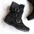 Rembourré de Coton Bottes Rétro Plain Hiver Polyester Zip Faire la navette à Talon Plat Bout Rond Caoutchouc pour Femmes