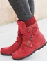 Rembourré de Coton Bottes Rétro Plain Hiver Polyester Zip Faire la navette à Talon Plat Bout Rond Caoutchouc pour Femmes