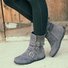 Rembourré de Coton Bottes Rétro Plain Hiver Polyester Zip Faire la navette à Talon Plat Bout Rond Caoutchouc pour Femmes