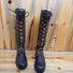 Bottes d'Extérieur Femmes Ethnique Plain Automne Zip Imperméable Vacances Bottes de Combat Cuir Talon de Bloc