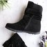 Rembourré de Coton Bottes Rétro Plain Hiver Polyester Zip Faire la navette à Talon Plat Bout Rond Caoutchouc pour Femmes