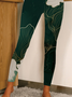 Pantalons De Yoga Décontracté Floral Toutes Les Saisons Quotidien Serré Jersey Long Droit Régulier pour Femmes