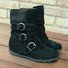 Rembourré de Coton Bottes Rétro Plain Hiver Polyester Zip Faire la navette à Talon Plat Bout Rond Caoutchouc pour Femmes