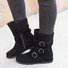 Rembourré de Coton Bottes Rétro Plain Hiver Polyester Zip Faire la navette à Talon Plat Bout Rond Caoutchouc pour Femmes