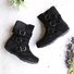Rembourré de Coton Bottes Rétro Plain Hiver Polyester Zip Faire la navette à Talon Plat Bout Rond Caoutchouc pour Femmes