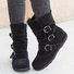 Rembourré de Coton Bottes Rétro Plain Hiver Polyester Zip Faire la navette à Talon Plat Bout Rond Caoutchouc pour Femmes