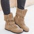 Rembourré de Coton Bottes Rétro Plain Hiver Polyester Zip Faire la navette à Talon Plat Bout Rond Caoutchouc pour Femmes
