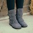 Rembourré de Coton Bottes Rétro Plain Hiver Polyester Zip Faire la navette à Talon Plat Bout Rond Caoutchouc pour Femmes