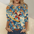 T-shirts Femmes Décontracté Printemps / Automne Père Noël Micro-élasticité Ample Jersey Manches Longues Droit Régulier