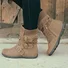 Rembourré de Coton Bottes Rétro Plain Hiver Polyester Zip Faire la navette à Talon Plat Bout Rond Caoutchouc pour Femmes