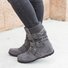 Rembourré de Coton Bottes Rétro Plain Hiver Polyester Zip Faire la navette à Talon Plat Bout Rond Caoutchouc pour Femmes