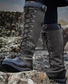Bottes d'Extérieur Femmes Ethnique Plain Automne Zip Imperméable Vacances Bottes de Combat Cuir Talon de Bloc