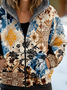 Sweat-shirt à Capuche Manches Longues Épaissi Ethnique Blouson pour Femmes