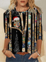 T-shirts Femmes Décontracté Printemps / Automne Noël Ample Noël Manches Longues Col Rond Régulier Régulier