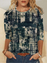 T-shirts Femmes Décontracté Ethnique Printemps / Automne Quotidien Ample Jersey Col Rond Régulier Régulier