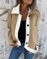 Col Châle Manches Longues Régulier Plain Blouson pour Femmes