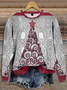 Sweat-shirts Décontracté Printemps / Automne Noël Polyester Zip Ample Manches Longues Régulier Droit pour Femmes