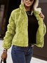 Col Montant Manches Longues Épaissi Plain Blouson pour Femmes