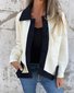 Col Châle Manches Longues Régulier Plain Blouson pour Femmes