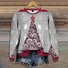 Sweat-shirts Décontracté Printemps / Automne Noël Polyester Zip Ample Manches Longues Régulier Droit pour Femmes
