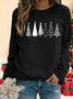 Sweat-shirts Femmes Décontracté Printemps / Automne Noël Polyester Micro-élasticité Respirable Ample 1 * Top Pull-over