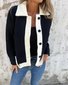 Col Châle Manches Longues Régulier Plain Blouson pour Femmes