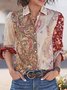 Chemises Femmes Décontracté Printemps / Automne anacardier Fleurs Polyester Aucune élasticité Quotidien Manches Longues Régulier Col de Chemise