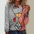 T-shirts Femmes Décontracté Abstrait Printemps / Automne Quotidien Jersey Manches Longues Col Rond Droit Régulier