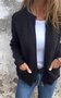 Col Châle Manches Longues Régulier Plain Blouson pour Femmes