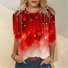 T-shirts Femmes Décontracté Printemps / Automne Noël Micro-élasticité Quotidien Ample Jersey Droit Régulier