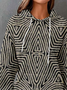 Sweat-shirts Décontracté Abstrait Printemps / Automne Zip Sweat-shirt à Capuche Micro-élasticité Quotidien Régulier Régulier pour Femmes