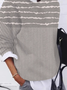 Sweat-shirts Rayé Décontracté Printemps / Automne Polyester Zip Quotidien Manches Longues Col Rond Régulier pour Femmes