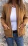 Col Châle Manches Longues Régulier Plain Blouson pour Femmes