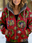 Sweat-shirt à Capuche Manches Longues Épaissi Noël Blouson pour Femmes