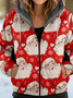 Sweat-shirt à Capuche Manches Longues Épaissi Noël Blouson pour Femmes