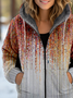 Sweat-shirt à Capuche Manches Longues Épaissi Abstrait Blouson pour Femmes