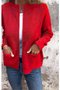 Col Châle Manches Longues Régulier Plain Blouson pour Femmes